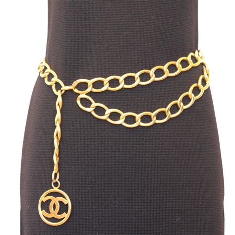 imitation chanel gold circle chain belt au